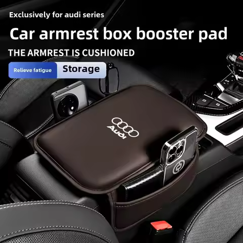 For Audi A4 B5 B6 A3 A5 A6 C6 C5 A1 A7 A8 Q2 Q3 Q5 Q7 Q8 SQ3 SQ4 Car Arm Rest Cushion Storage Pad Ar
