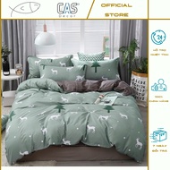 [ Giáng Sinh ] - Bộ Chăn Ga Gối Cotton 3D Noel Hình Tuần Lộc Xanh Chất Liệu Thoáng Mát Nhiều Kích Th