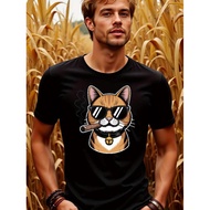 KATUN Men's Cat T-Shirt - Cotton T-Shirt, Cool Cat T-Shirt