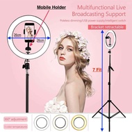 26cm LED Ring Light with 2.1M Tripod Stand Youtuber FB Live Mobile Phone Shooting Lightning Tiktok L