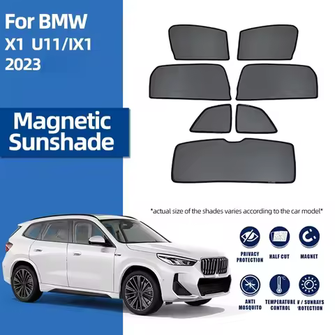 For BMW X1 U11 IX1 2023-2024 Car Magnetic Sunshade Front Windshield Curtain Rear Side Window Mesh Su