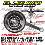 📌 EX5 DREAM JET = 8MM CLASS 1 JET = 5MM CRANKSHAFT CL LEE BULATAN D98MM W125 PNP CLASS 1 CRANKSHAFT 