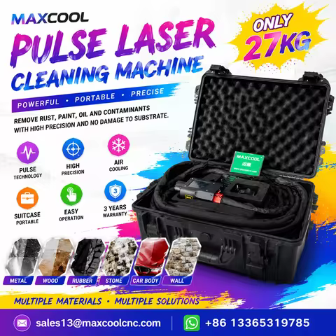 Mini Portable Fiber Laser Cleaning Machine 27kg Suitcase 500w Pulse Laser Rust Remover for Automotiv