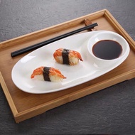 Pure White Ceramic 11" Oval Sushi/ Dumpling Plate