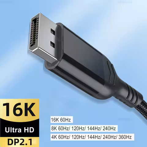 48Gbps DP2.1 DP Cable 16K 60Hz Displayport Cable 8K 240Hz 4K 144Hz 5m 3m 2m 1m Display Port Cord for