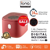 IONA 1L Small Mini Rice Cooker Non Stick With Steamer | Multi Function Digital Smart Rice Cooker | 电饭锅 電飯鍋 - GLRC66