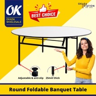 OKADA Round Banquet Table / Meja Lipat / Catering Table / Meja Buffet / Meja Catering / Meja Bankuet