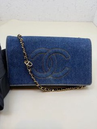 Chanel 香奈兒 中古4開 牛仔woc 楊冪同款 鏈條包 21cm