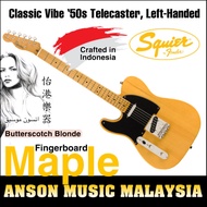 Squier Classic Vibe '50s Telecaster Left-Handed Electric Guitar, Maple Fingerboard, Butterscotch Blonde