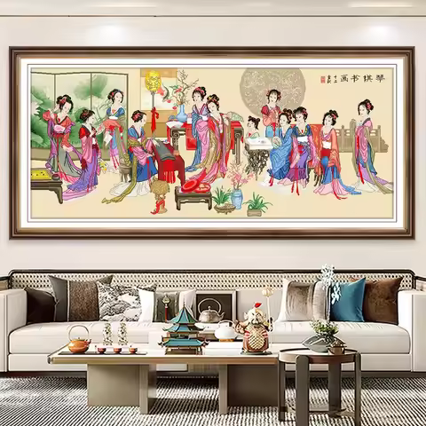 231x102cm 12 Beauty 11CT DIY Chinese Kits Embroidery Pattern Printed Stampe Cross Stitch Cotton-thre