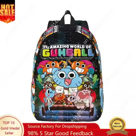 Gumballs Amazing World Backpack for Men Women Teenage Student Work Daypack Comedy Funny TV Shows Lap
