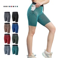 Women's Quick-Dry Compression Running Shorts With Dual-Layer Mesh Liner And Zipper Pockets BB480-W