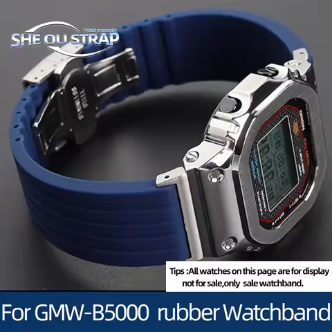 Blue Silica Gel Watchstrap For G-SHOCK GMW-B5000 MRG-B5000 GM-B2100 WatchBand Rubber gmw b5000 Modif