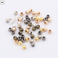 SK Iron Beads Round Perforated Sheet Hollow Gold/Silver Bracelet Jewelry diy Beaded Accessories