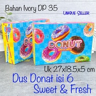 [Contents 10] Donut Box of 6 Sweet & Fresh 27x18.5x5 cm Ivory Donut Cake Box/ contains 6 Colors Full