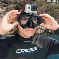 cressi 潛水鏡 水肺深潛面鏡 可安裝gopro 可配