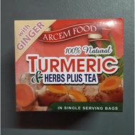 【hot sale】 Arcem Food Turmeric Ginger Tea Leaves &amp; Herbs Plus with Ginger, Lemon Grass, Malunggay,