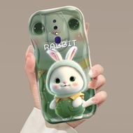 Casing HP OPPO F11 A9 2019 A9x Case Soft Double Silicone Casing HP Lovely New Casing Cute Rabbit 3D solid Color Softcase Pattern