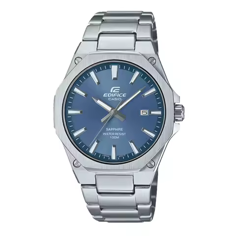 CASIO EFR-S108D Slim Men Watch, Stainless Steel, Sapphire Glass, 100M Waterproof Business Analog Qua