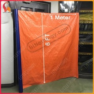 6 Kaki x 1 Meter Canvas Biru Oren (Selling Loose 6 Feet x 1 Meter) Floor Table Cover Waterproof Kanv