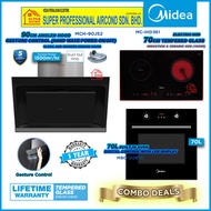 Midea Cooker Hood MCH-90J52 90cm Angle Designer Hood / Midea Ceramic Hob MC-IHD361 70cm Tempered Gla