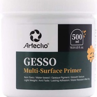 Art Supply 500ml White Gesso Primer for Oil & Acrylic Painting Blendable Non-Toxic Medium Canvas Sup