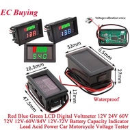 12V 24V 36V 48V 60V 72V 84V Li-ion Battery Capacity Indicator Car Motorcycle Digital Voltmeter Meter
