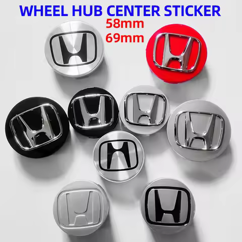 4PCS 58MM/69MM H Car Badge Wheel Center Cover Stickers Hub Caps Decal for Honda Accord Elysion CR-Z 