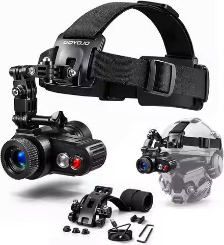 Head-Mounted Night Vision Monocular Goggles with Elastic Head Strap, Default 7X Magnification, Digit
