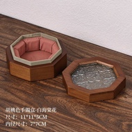 Retro Begonia Flower Glass Bracelet Box Jade Storage Box Wenwan Bracelet New Chinese Light Luxury Ro