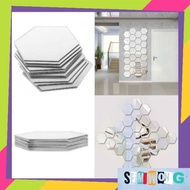 Hexagon Shatterproof Wall Mirror Sticker Paste Glass Sticker Hexagonal Mirror Wall Decoration Sticker Acrylic