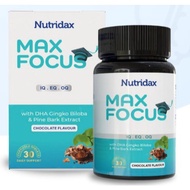 【Ready Stock】 NUTRIDAX MAX FOCUS - ANAK-ANAK FOKUS BELAJAR MENINGKAT (30's TABLET)