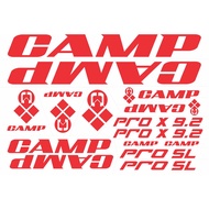 CAMP Pro X 9.2 Pro SL MTB cycling bicycle sticker 15 pcs vinyl frame sticker logo stiker frame basikal bike mountainbike