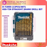 D-72855 MAKITA (13PCS/SET) HSS-TIN STRAIGHT SHANK METAL DRILL BIT SET 13 PIECES SET MAKITA 72855