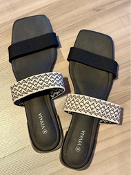 VIVAIA Square-Toe Slide Sandal ⚫️EU42 鞋 (only wore once for an event)