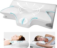 Cervical Pillow for Neck Pain Relief, Shoulder Pain Pillow,Hollow Design Odorless Memory Foam Pillows with Cooling Case, Orthopedic Bed Pillow for Sleeping, Side Back Stomach Sleepers Pillows