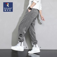Woodpecker Corduroy Pants Men Multi-pocket Washed Casual Pants Men Loose Harem Mid-waist Tapered Pan
