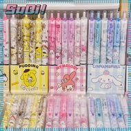 SUQI 6Pcs Gel Pens, Melody Kuromi Black Press Pen, Refill Cartoon Sanrio 0.5mm Stationery Supplies Gift