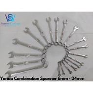 YANDA Combination Wrench / Combination Spanner / Spanar Size 6mm to 24mm