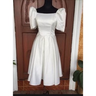 civil wedding dress puff sleeve