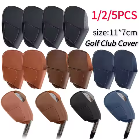 1/2/5PCS Golf Iron Head Cover Golf Club Head Protective Covers PU Leather Wedges Headcover Protector