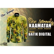 Baju Kemeja Kaamatan Print Corak Etnik Borneo Baju Kaamatan Berkolar Butang Depan Jersey Sabah XS-3X