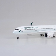 With wheels and lights Cathay Pacific Airbus A350 Simulation of Boe civil aircraft