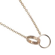 Pre-owned Cartier Baby Love necklace in 18K pink gold, approximately 7.2g, for women.