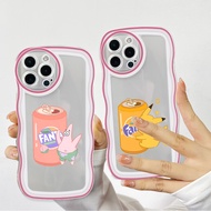 (Wave Case) For iPhone 11 Pro 12 Pro Max 12 Mini Casing Cartoon Coke Cover Shockproof Silicone Phone Softcase