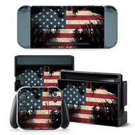 （2024） Skin Sticker Flag Design Protective Decal Removable Cover for Nintendo Switch Console（2024）
