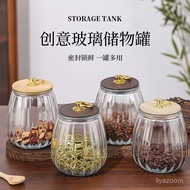 Taiwan Ready Stock Can Open Tickets Tea Cans Transparent Glass Sealed Household Storage Candy Snacks