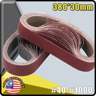 10pcs 380*30mm 40~2000Grit Abrasive Band Sanding Screen Belt Sanding Polisher Paper Abrasive Belt fo