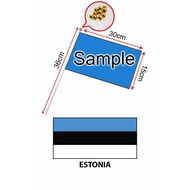 Estonia Hand Flag With Stick (15x30cm)/ Bendera Tangan Dunia Estonia (15x30cm)