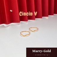 Ready Stock Cincin V Padu Original Emas 916 Tulin Tulen Gold Ring V Share Budget Bajet Merisik Tahan Lasak Harian